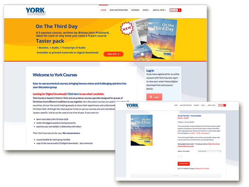 York Courses - Ecommerce website